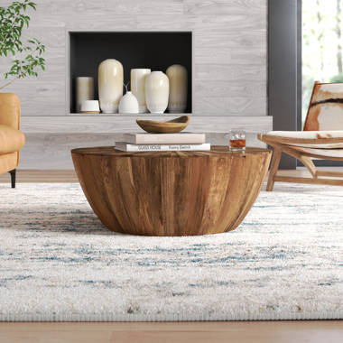 Lorraine solid wood clearance drum coffee table